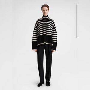Toteme Signature Stripe Wool Blend Turtleneck